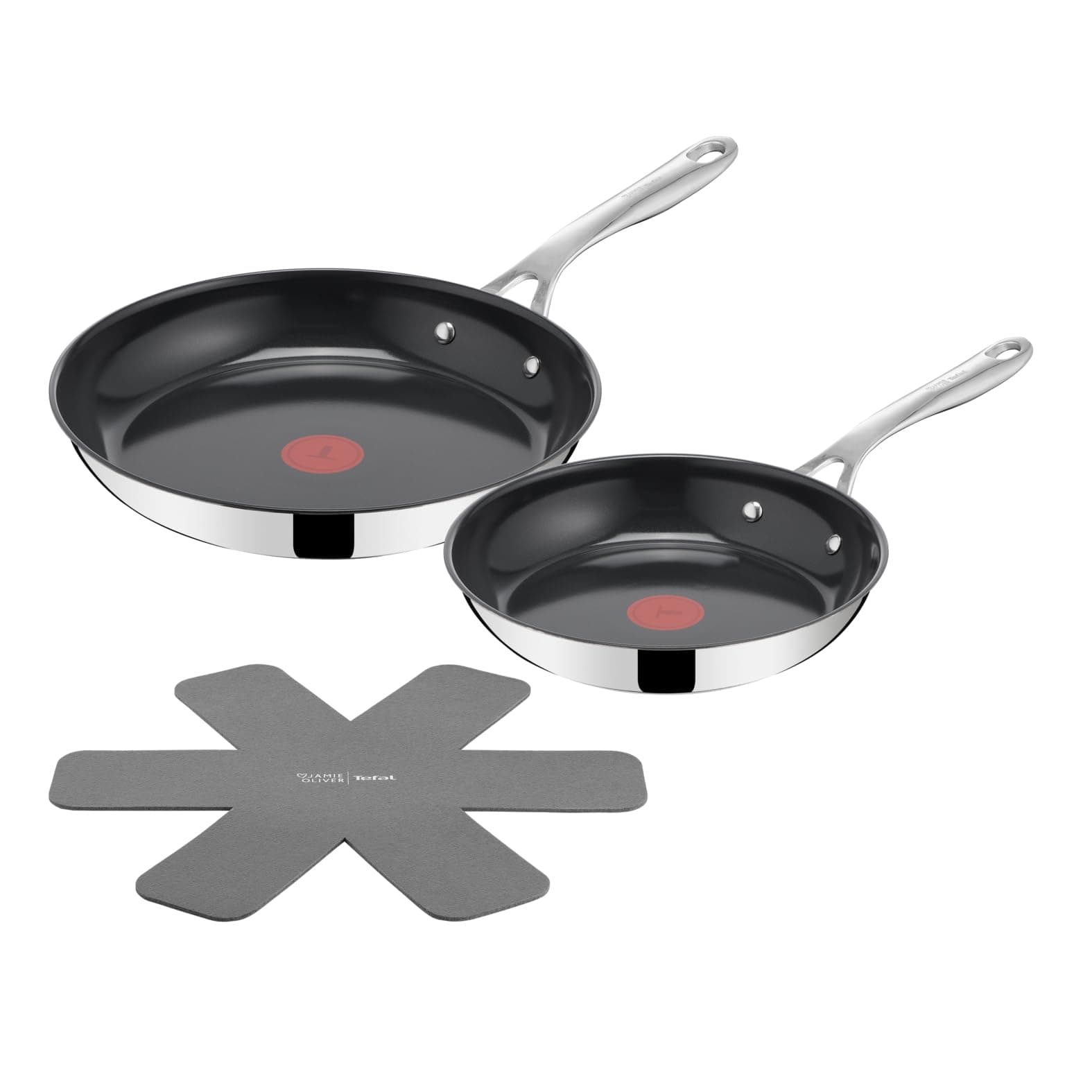 Jamie Oliver by Tefal Direct Cook, Frying Pans 24/28 cm, Ceramic Non-Stick Coating, H880S334