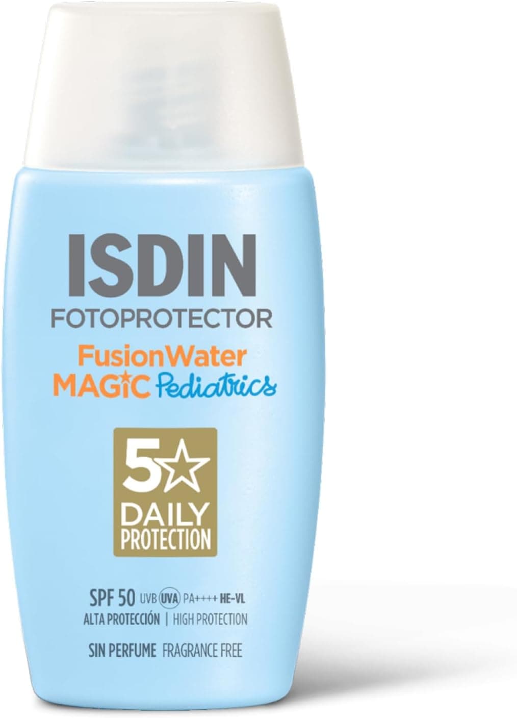 ISDIN Pediatrics Fusion Water MAGIC SPF 50 (50 ml) | Children's Face Sunscreen | Ultra-Light Texture | Suitable for All Skin Types