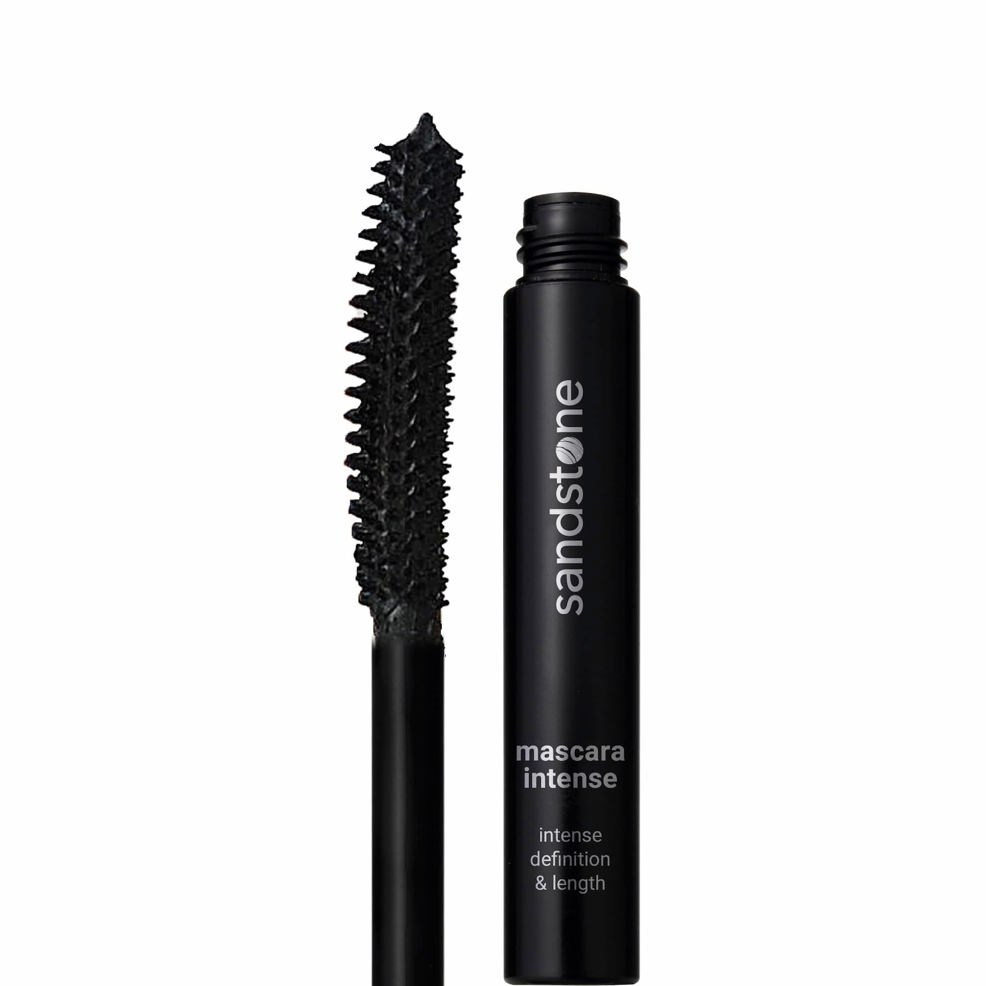 Sandstone Scandinavia Mascara Intense pour Yeux Sensibles - Hypoallergénique & Vegan - Anti-Bavures - Allongeant & Séparateur - Sans Parfum (Noir)