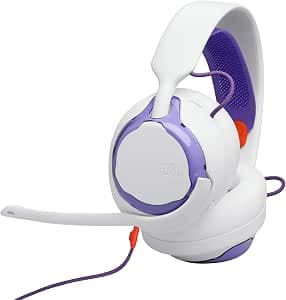 JBL Quantum 250 Wired Gaming Headset, JBL Quantum Space Sound, Noise Cancelling Mic, 3.5mm Cable, Replaceable Parts, Compatible with Apple, PC, Xbox, PlayStation, Nintendo Switch, White
