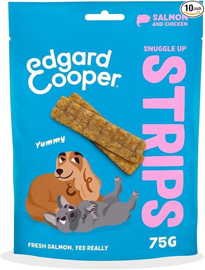 Edgard Cooper Price for Dogs (Salmon and Chicken, 1 x 75g), Pamper Strips, Grain-Free, High in Protein and Fresh Meat, Filled with Amino Acids Essential for Healthy Stomach - Image 1