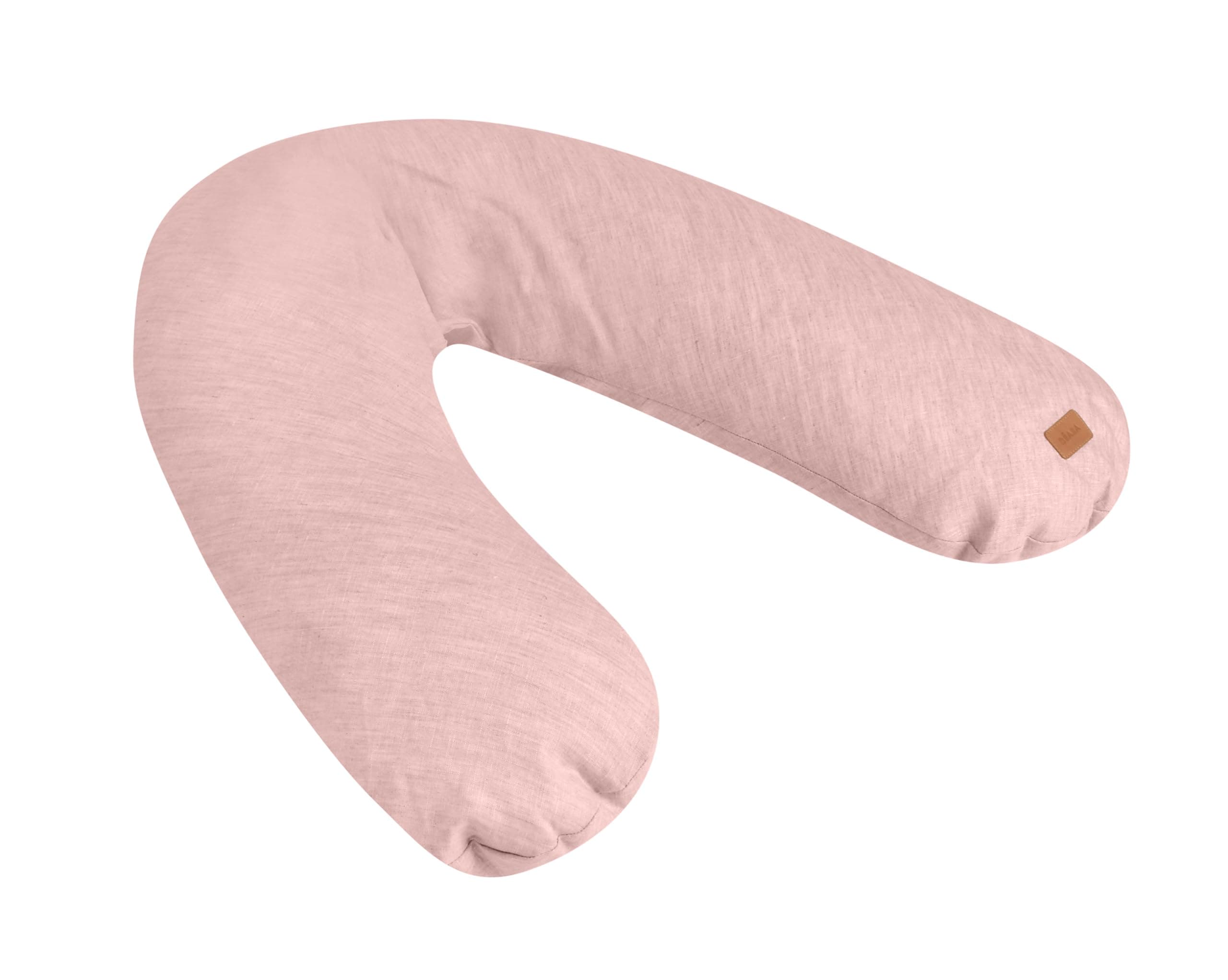 Béaba, Big Flopsy, Nursing Pillow, Pregnancy Pillow, Multi-Function, Suitable for Sleeping/Nursing, Support, Hypoallergenic, Relaxation, Optimal Comfort, Soothing Night, Linen, Oekotex, Pink - Image 1