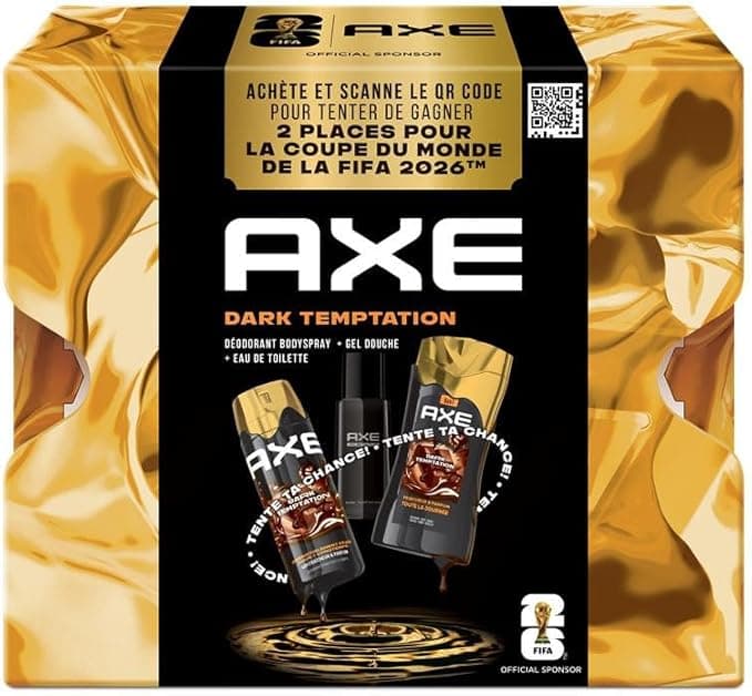 AXE Axe Coffret Homme - Dark Temptation - 1x Déodorant 200ml & 1x Eau de Toilette 100ml & 1x Gel Douche 250ml