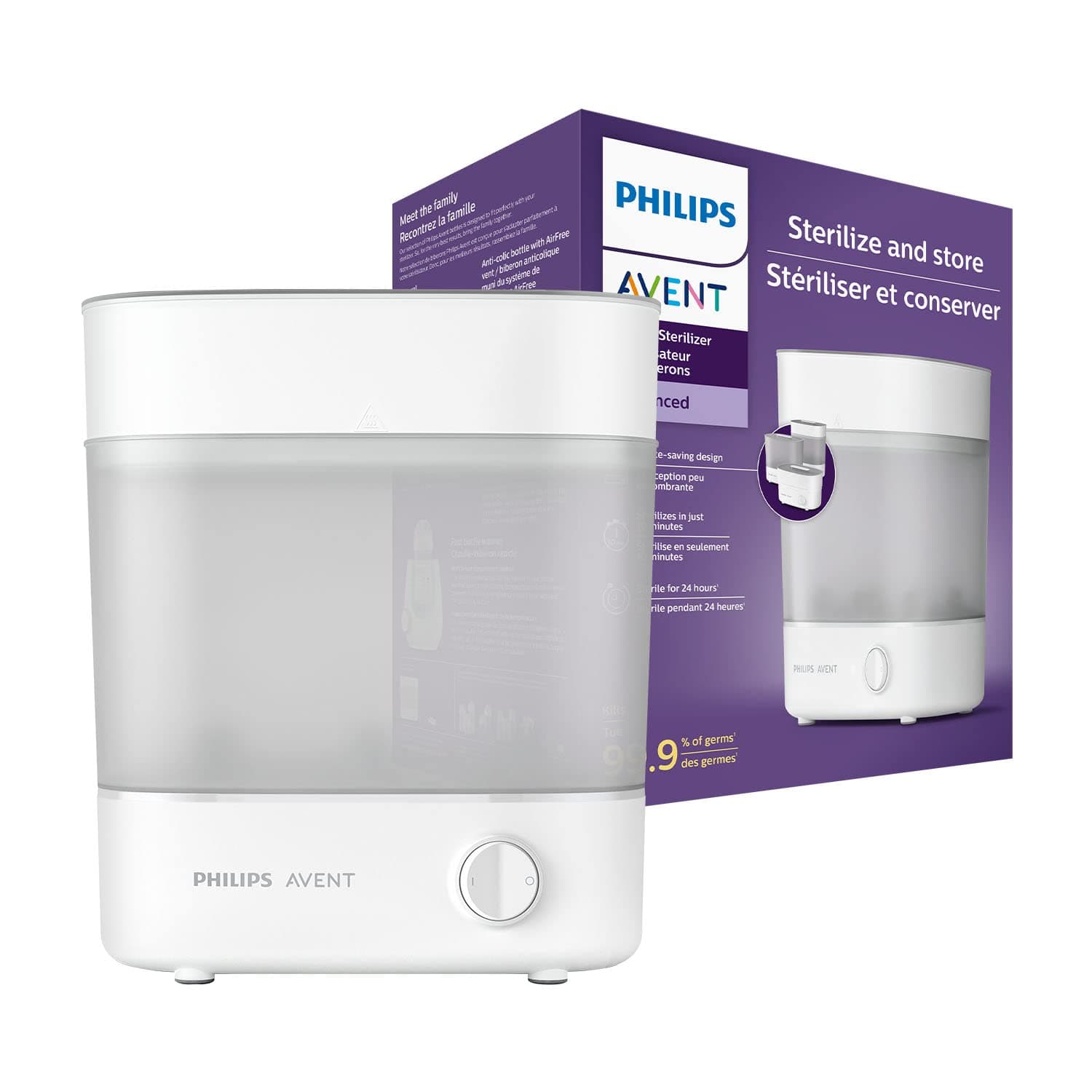Philips Avent Premium Electric Steam Sterilizer, 10-Minute Sterilization of Bottles (Model SCF291/00)