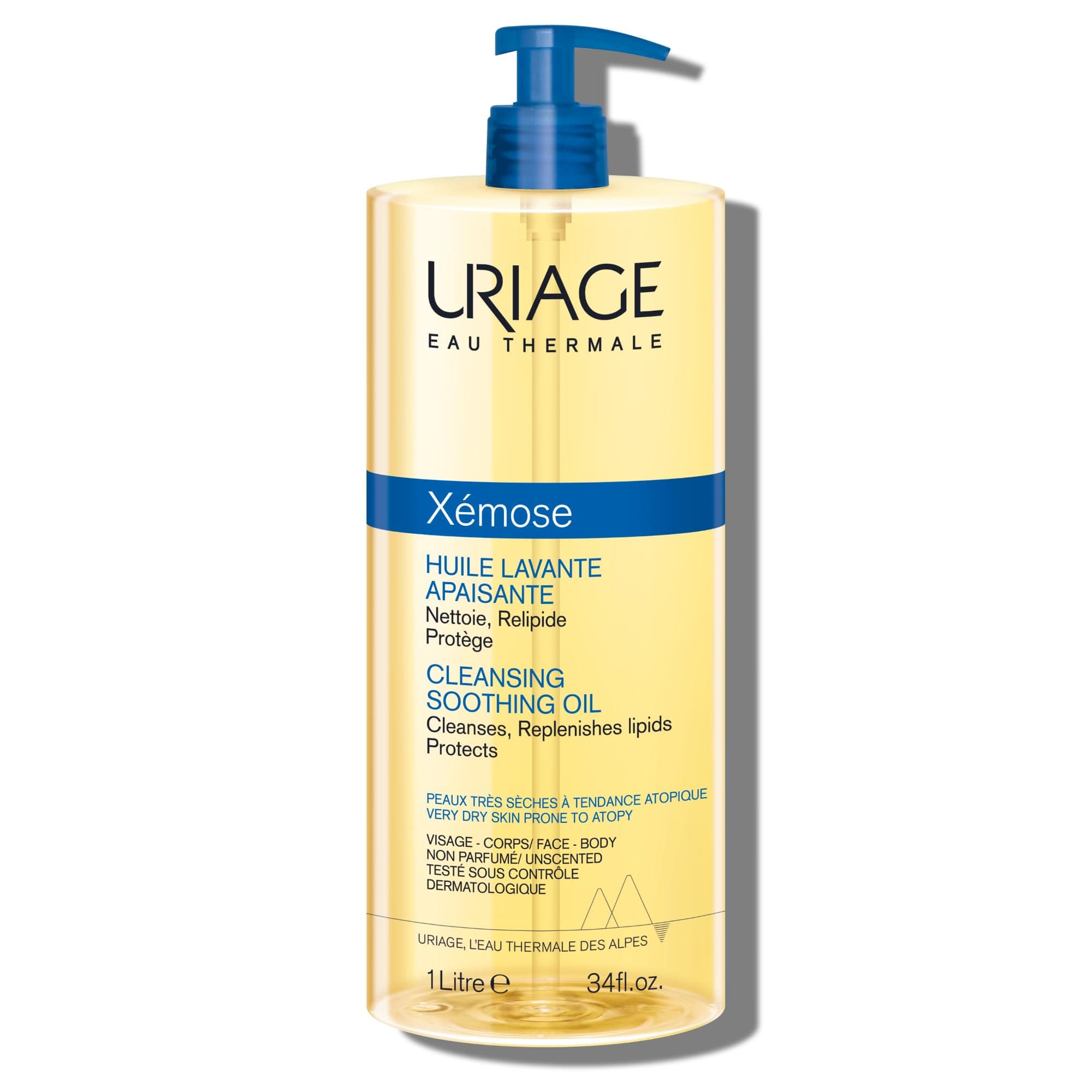 Uriage Xemose Huile Lavante peau sèche à tendance atopique I Nettoie et apaise les démangeaisons. Gel-en-Huile moussant, nourrissant I Visage & Corps I Non parfumée, Sans savon I pH physiologique - Image 9