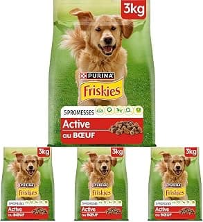 FRISKIES Croquettes Chien Active Bœuf 3KG (Lot de 4)