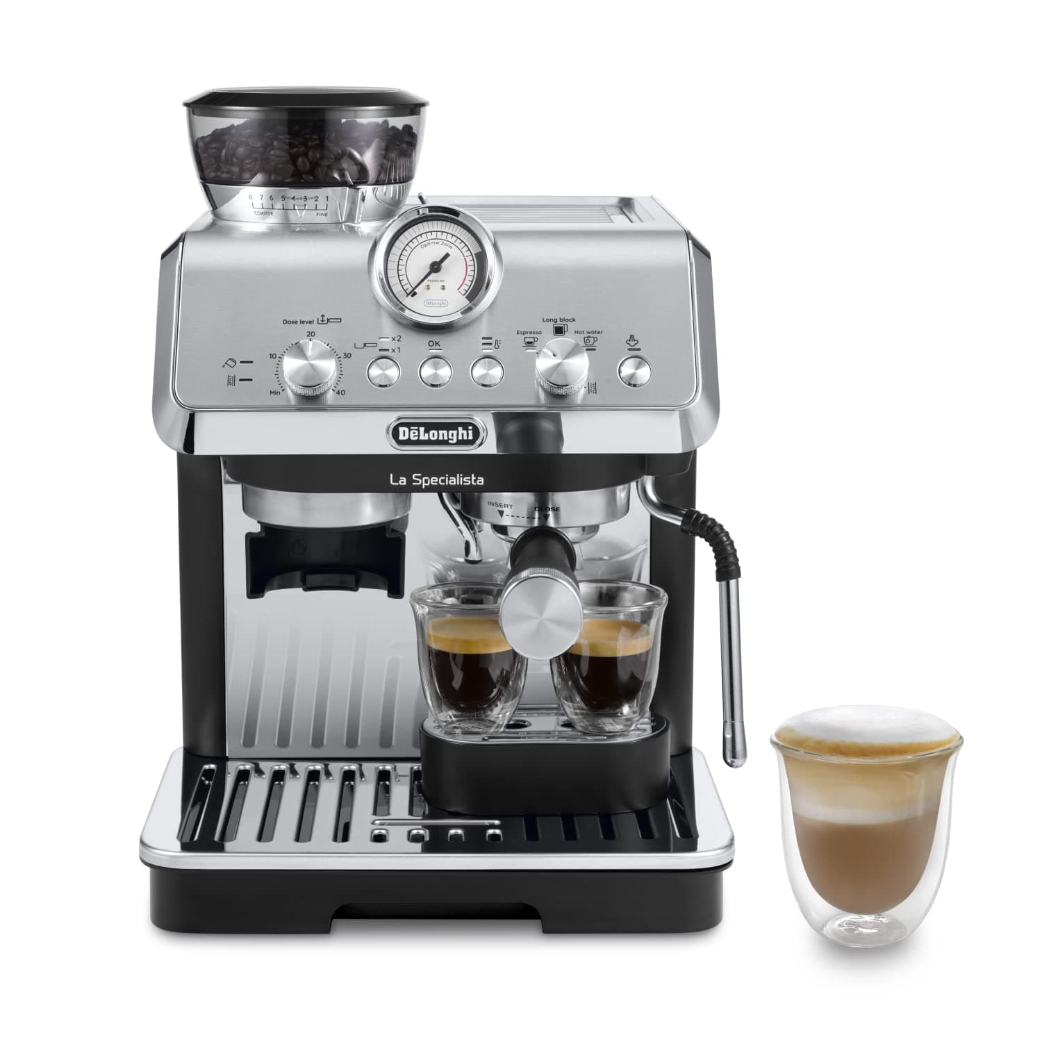 De'Longhi La Specialista Arte EC9155.MB, Machine Expresso Manuelle, Moulin intégré avec 8 finesses de mouture, Contrôle Actif de la Température, Buse vapeur MyLatte Art, Métal/Noir - Image 2