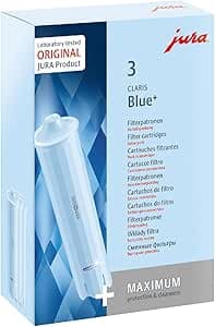JURA Claris Blue+ 24231 Original Filter Cartridges with the Highest Hygiene – TÜV Certified Hygiene – Set of 3