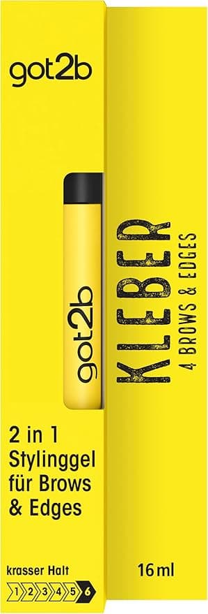 got2b got2b 4 Brows & Edges Glue (15ml), 2 in 1 Brow Gel & Hair Mascara, with Practical Styling Gel with Double-Sided Eyebrow Brush for Fixing Baby Hair, Vegan Formula