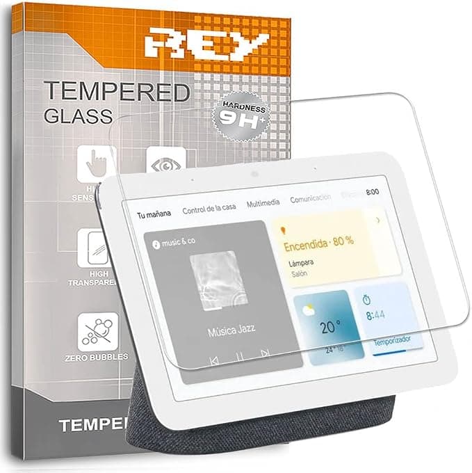 REY Premium Tempered Glass Screen Protector for Google Nest HUB 2ª GEN - Image 1