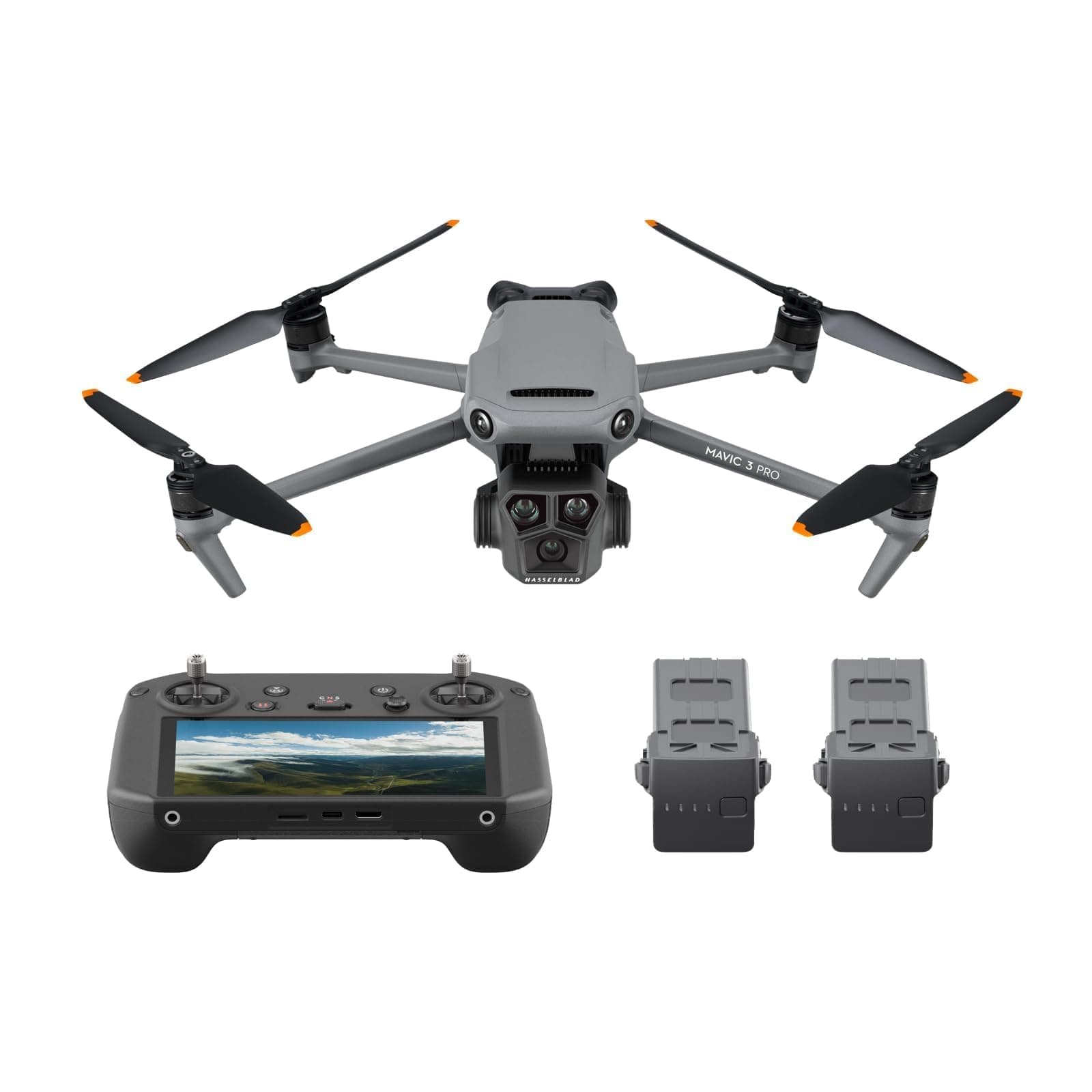 DJI Mavic 3 Pro Fly More Bundle with DJI RC Pro (High Brightness Screen), Hasselblad CMOS 4/3 Camera, Three Intel Flight Batt, Charging Station, ND Filter Set, Drone Camera for Adults