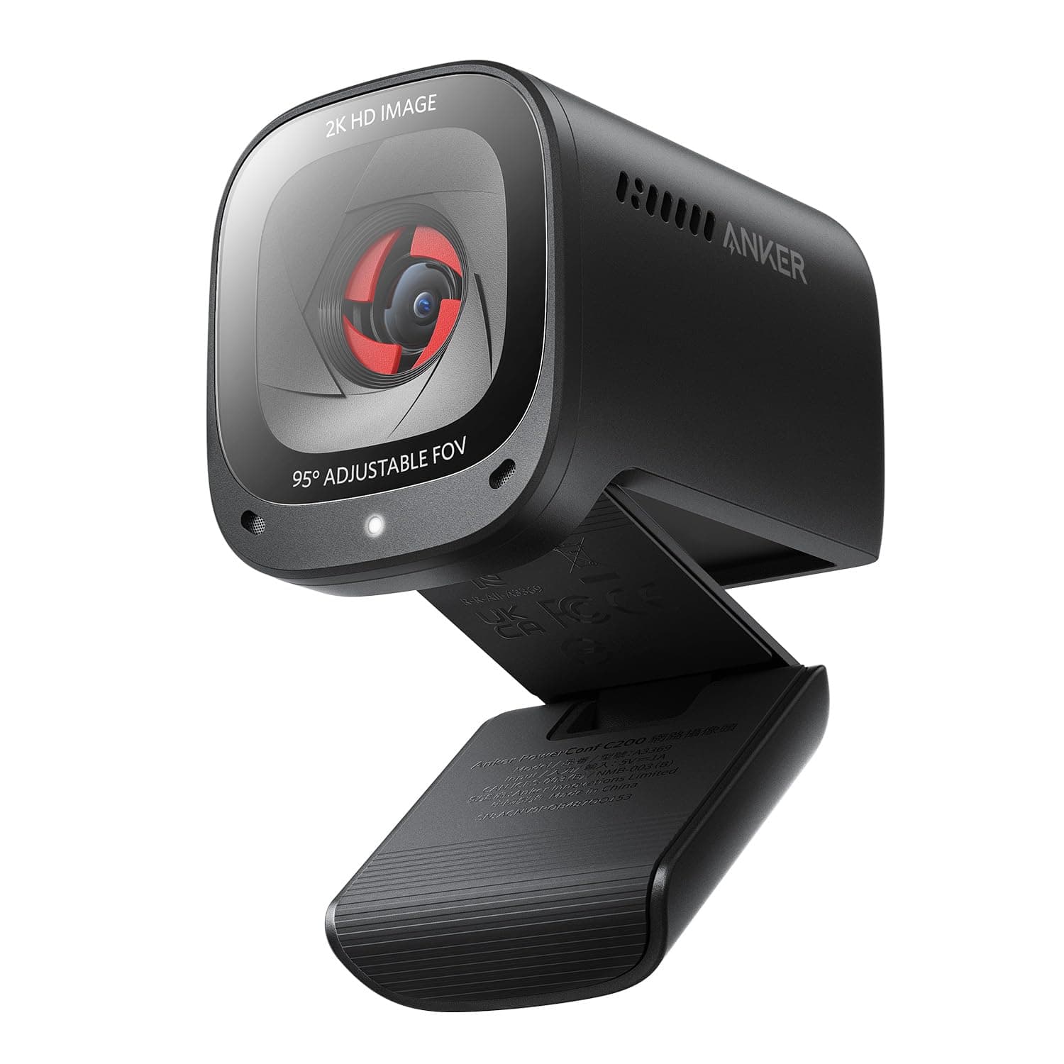 Anker PowerConf C200 2K USB Webcam Webcam for Laptop, Microphones with Noise Reduction and AI, Stereo Microphones, Adjustable Viewing Angle