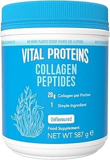 Vital Proteins Vital Proteins Collagen Peptides complément alimentaire(Type I, III), Collagène hydrolysé Non Aromatisé, Cheveux, Ongles, Peau, Sans Gluten, Sans colorant ni Conservateur 20g par portion, 587g