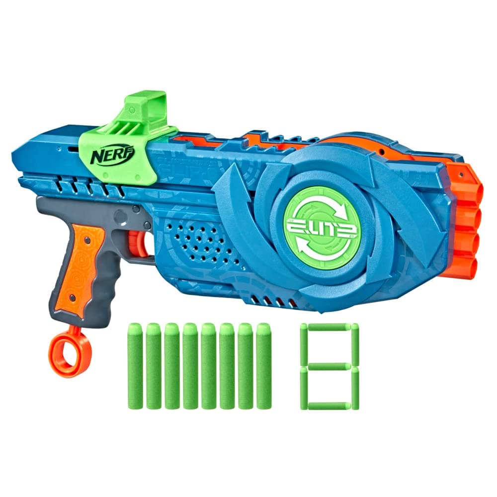 Nerf Elite 2.0, blaster Flipshots Flip-8 avec 2 fois 4 canons pivotants, capacité de 8 fléchettes, 8 fléchettes Nerf - Image 1