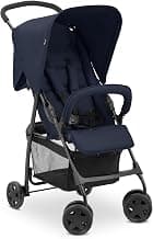 hauck Poussette Compacte Citadine Sport - Ultra Légère Seulement 5,9 kg, Pliable et Inclinable, Jusqu'à 15 kg, Capote Pare-Soleil, Grand Panier 3 kg, Bleu Foncé