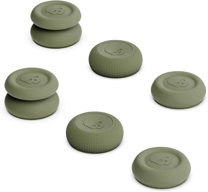 Skull & Co. Thumb Grips Set, Joystick Cap, Analog Stick Cap for Nintendo Switch Controller Pro & PS5/PS4/Slim/Pro Controller - Olive Green, 3 Pairs (6 Pieces) - Image 1