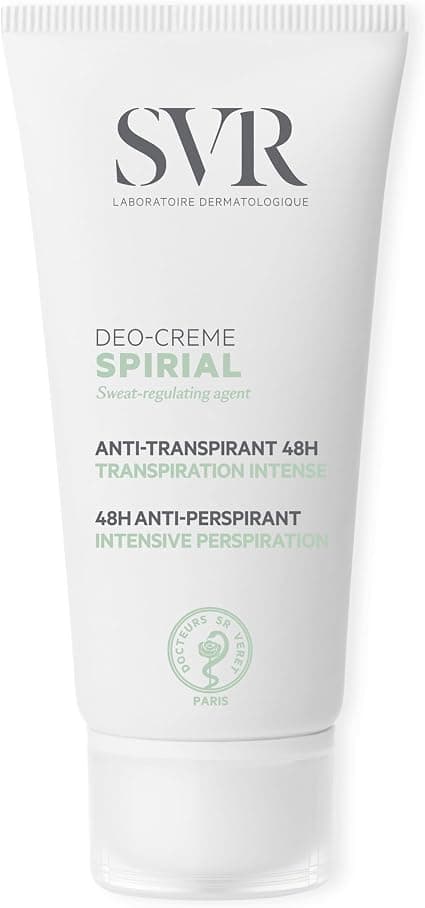 SVR - Spirial Deo-Cream - Spirial Range - 48h Multi-Zone Antiperspirant - For Normal to Excessive Sweating - Aluminium Hydrochloroide, Probiotics, Diatomaceous Earth - 50ml - Image 1