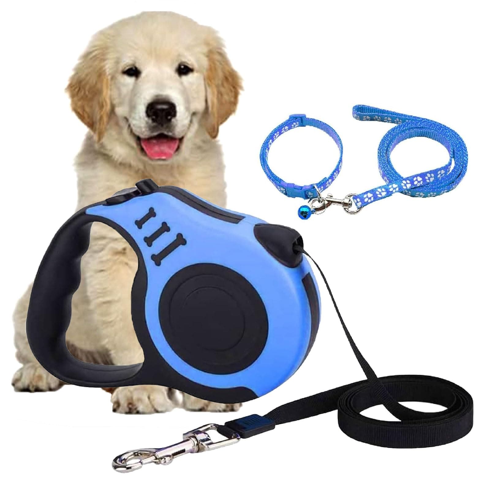 Retractable Dog Lead, 5 m Stable and Adjustable Retractable Dog Lead, 360° with Non-Slip Handle, Flexible for Training and Walking