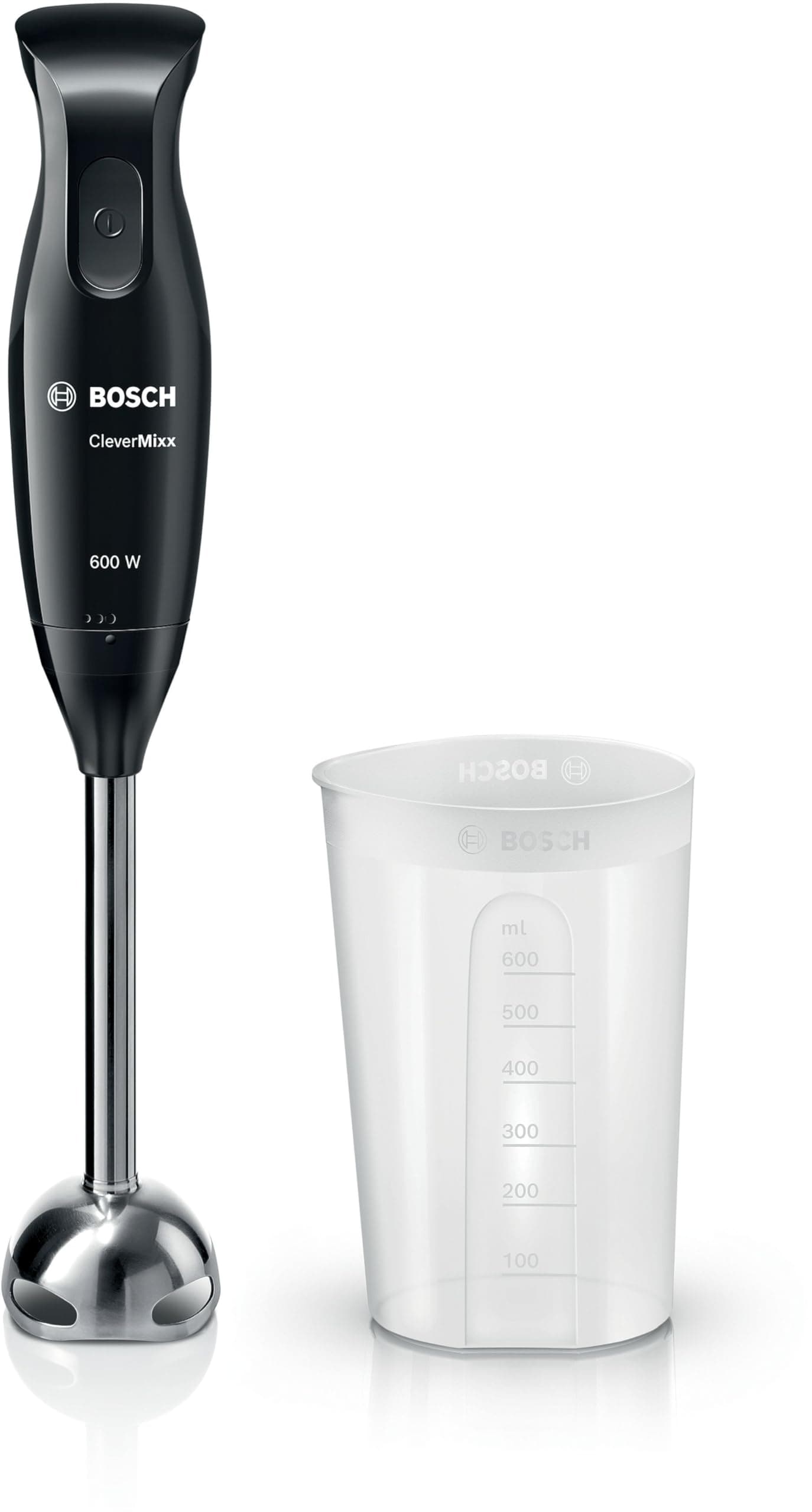 Bosch MSM2610B CleverMixx Hand Blender with 4 Blades Black/Grey 600 W Blender + Única Chopper Black