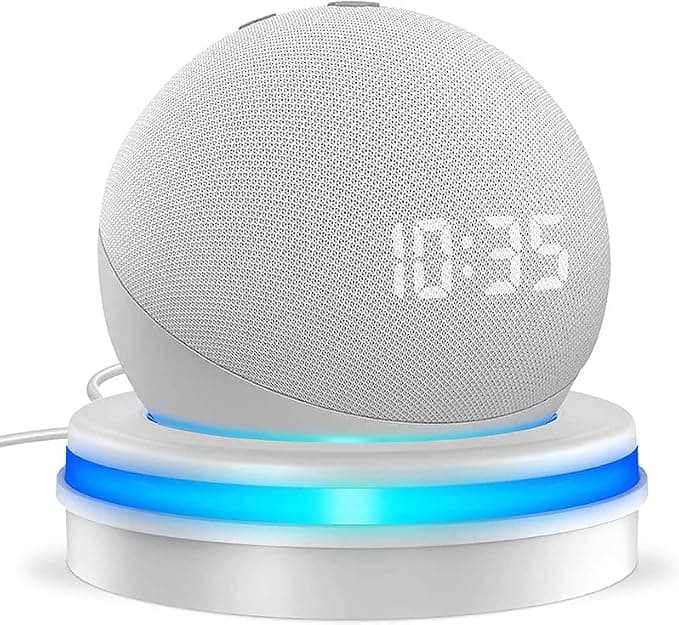 for Amazon Echo Dot 4 / Echo Dot 5 Holder with Luminescence Desktop Stand Holder Accessories, No Screws Required, Speaker Accessories Rack (Amazon Echo Dot 4 / Echo Dot 5, White) M7 - Image 1