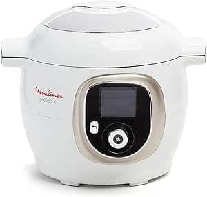 Moulinex, Cookeo Smart Multicooker, 6L, 150 Integrated Recipes, Unattended Cooking, Intuitive Screen, Cooking Guide, MyMoulinex App, 1600W, White, 15 Years Repairability, CE85CA10