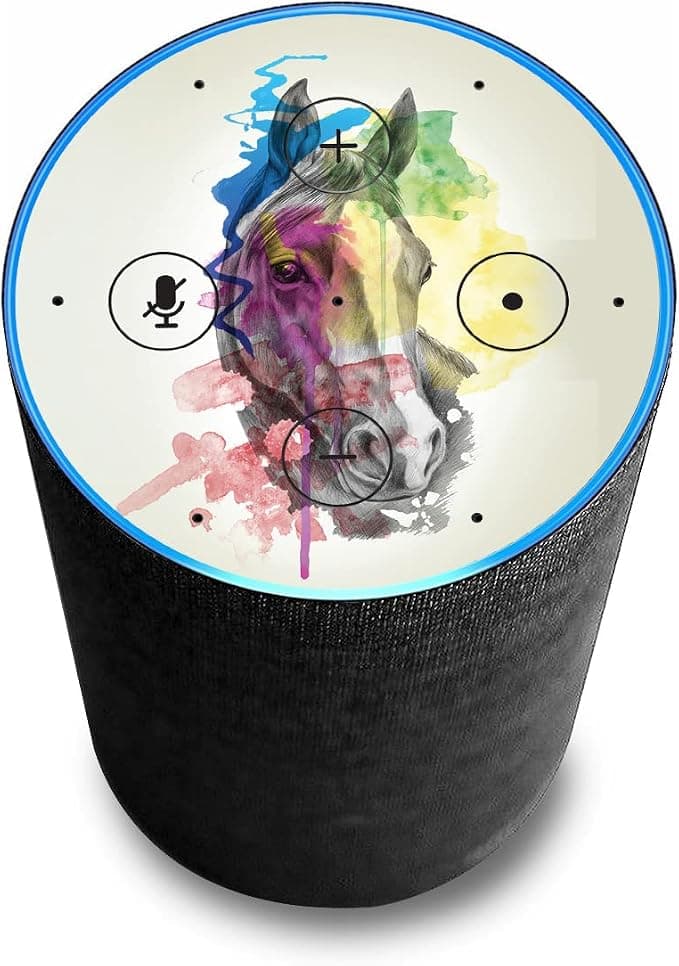 Head Case Designs sous Licence Officielle Mark Ashkenazi Cheval Modèles Variés Vinyle Autocollant Peau Compatible avec Amazon Echo (2nd Gen) - Peau Uniquement Echo (2nd Gen) n'est Pas Inclus - Image 1