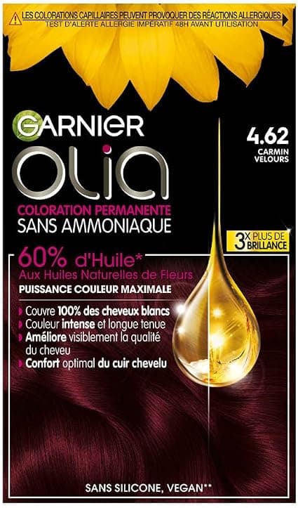 Garnier Olia Permanent Hair Colour - Ammonia-Free - Natural Flower Oils - Carmine Velvet (4.62) - Image 1