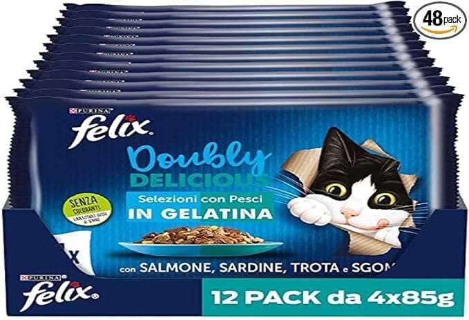 Purina Felix Le Ghiottonerie Doubly Delicious 85 g Sachets, 48 Count - Image 1