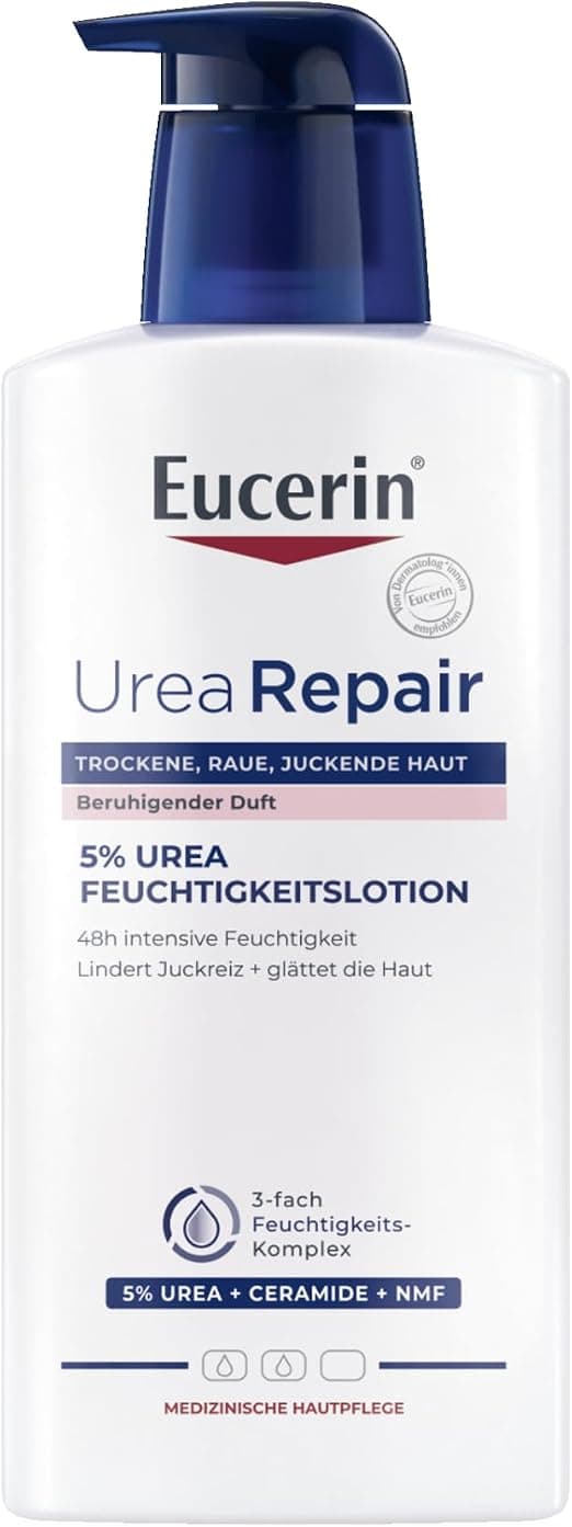 Eucerin UreaRepair PLUS Lotion 5% mit beruhigendem Duft – 48h Intensive Pflege für trockene bis sehr trockene Top, 400 ml Cream - Image 1