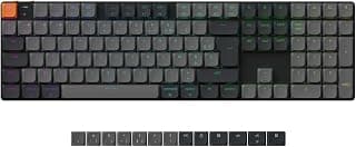 Keychron K5 QMK Clavier de Jeu Mécanique sans Fil Ultra-Fin, 104 Touches Programmerbar, Hot-Swap Commutateurs Rouge, Rétroéclairage RVB Bluetooth 5.2 pour Mac/Windows/Linux, Disposition FR- Version 2