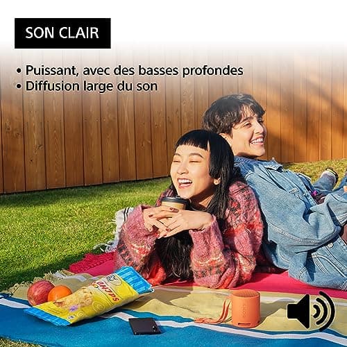 Sony SRS-XB100 - Wireless Bluetooth Speaker, Portable, Lightweight, Compact, Durable, IP67, Waterproof and Dust-proof, 16H Battery, Versatile Hand Strap, Hands-Free Calling, Coral, Orange - Image 4