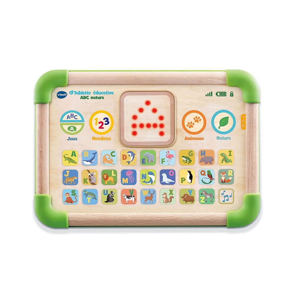VTech - ABC Nature Educational Tablet, Partially Wooden Interactive and Sensory Children's Tablet, Alphabet Animal Learning Toy, Baby Girl and Boy Gift from 1 Year - Content in French - Image 1