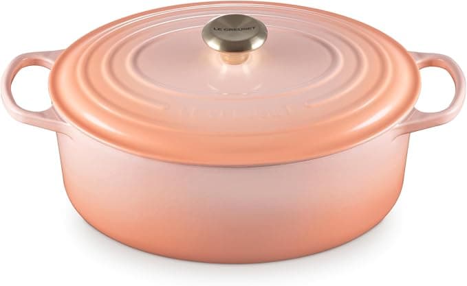 Le Creuset Signature Enameled Cast Iron Oval Dutch Oven, 6.75-Quart, Peach - Image 1