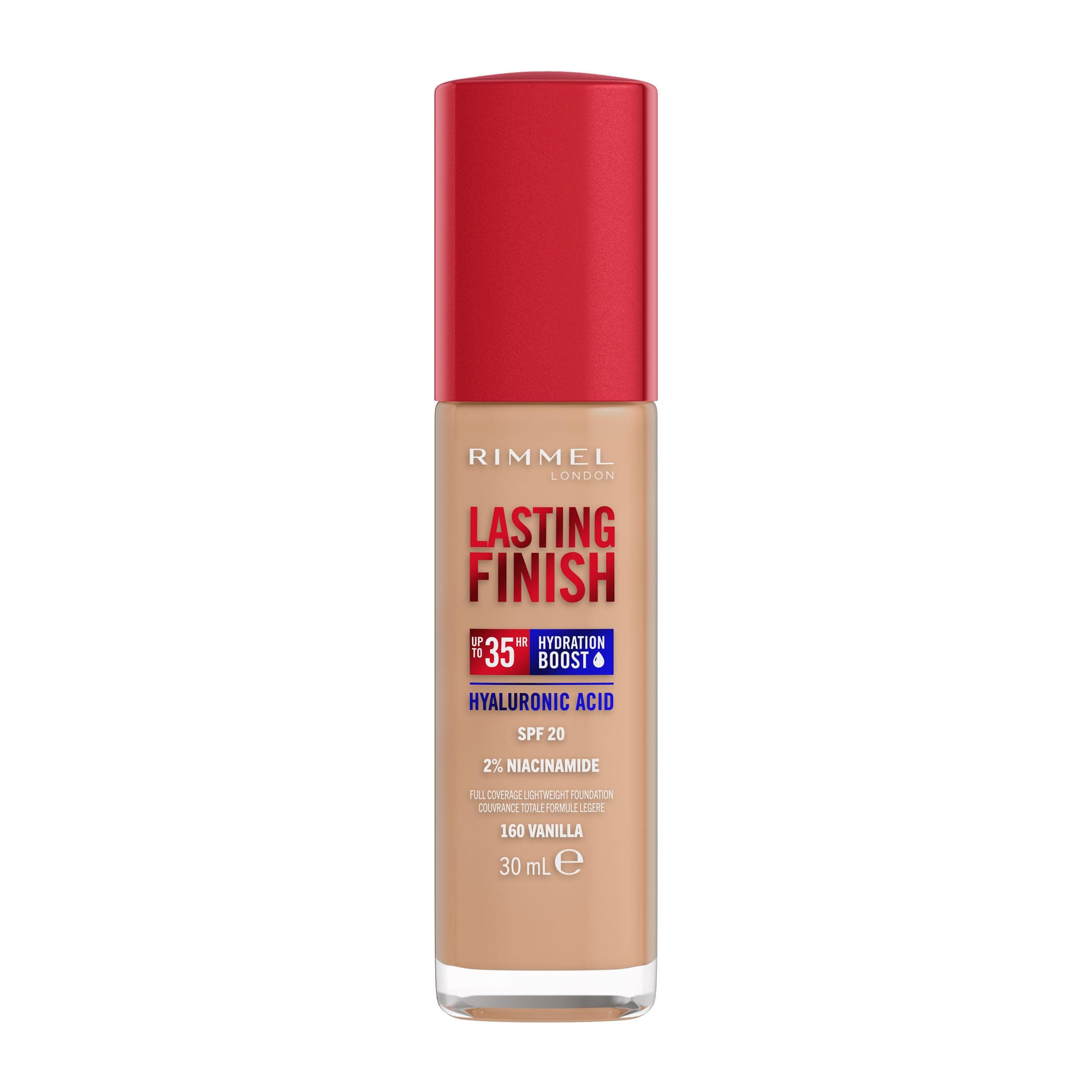 Rimmel London Lasting Finish jusqu'à 35h, 160 Vanilla, fond de teint, longue tenue, hydratant, formule vegan, couvrance totale, 30 ml - Image 9