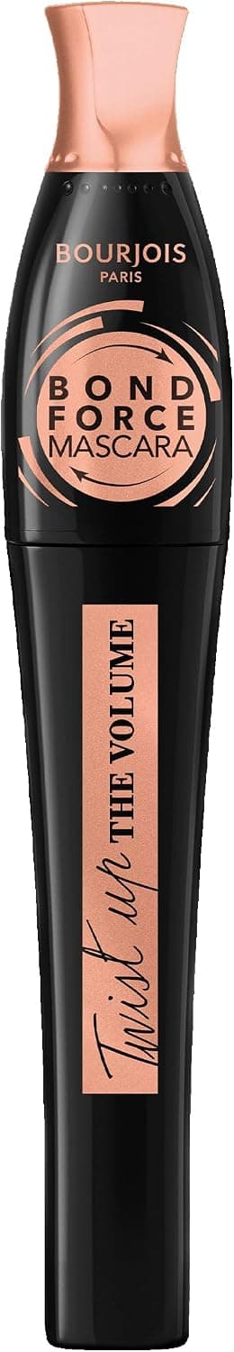 Bourjois Twist Up The Volume Bond Force, Noir, Mascara, Apporte instantanément volume et longueur, Cils plus épais et plus forts, Brosse 2-en-1 transformable, 8 ml - Image 1