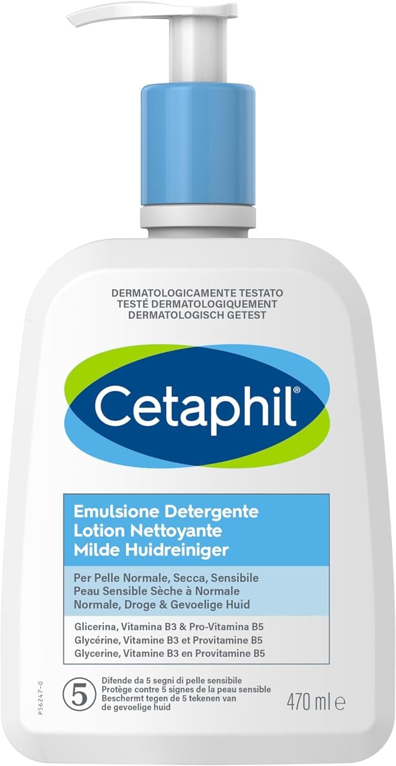 Cetaphil lotion nettoyante, 470ml, lotion nettoyante visage et corps, peaux sensibles sèches à normales, Niacinamide, Panthénol et de la Gycérine hydratante, sans savon - Image 9