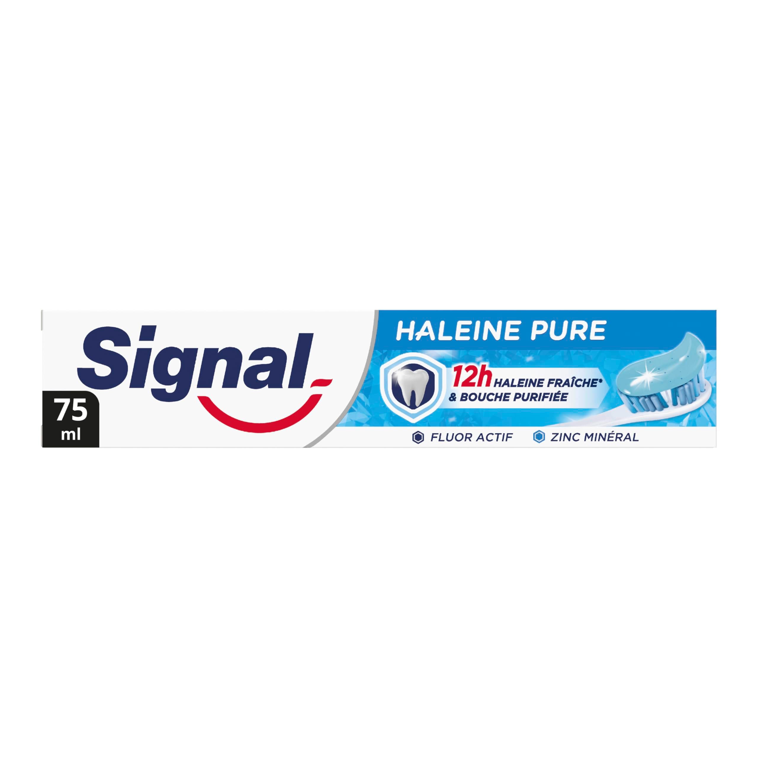 Signal - Pure breath toothpaste - 12h fresh breath - Purified mouth - 95% ingredients of natural origin - 75 ml - Image 1