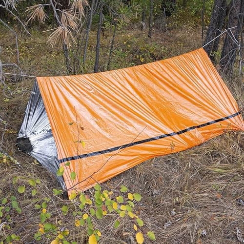 MEKKAPRO - Thermal Mylar Survival Tent for 2 Persons (240x150x150cm) - Reusable Emergency Shelter for Camping Emergency Sleeping Waterproof Hiking Trekking and Bivvy - Orange - Image 7