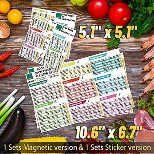 Instant Pot Cheat Sheet Magnet Set Accessories Quick Reference Guide - Healthy & Practical Cooking Recipe Book - Image 3
