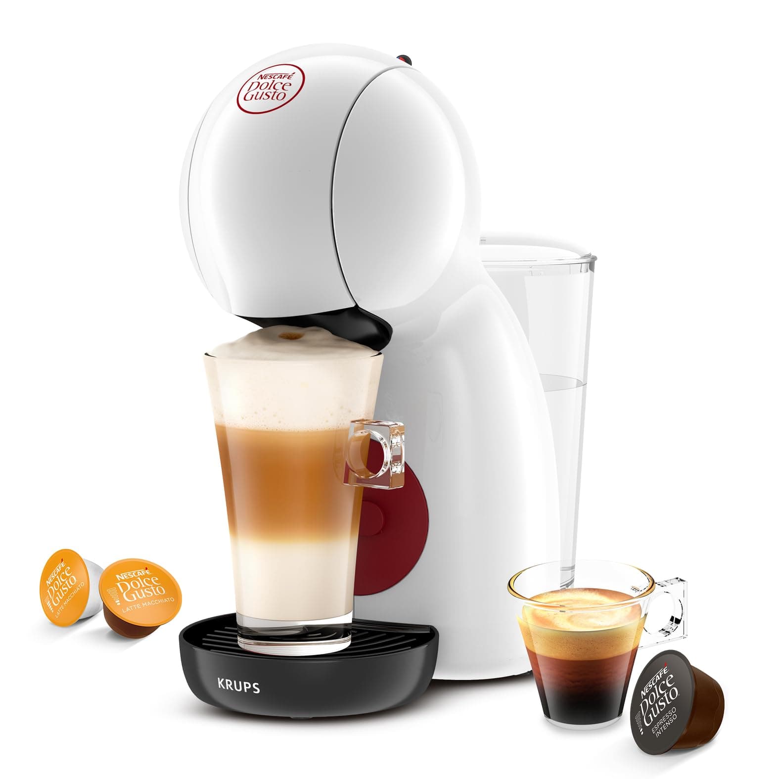 Nescafé Dolce Gusto KRUPS Capsule Coffee Machine, 15 Bars, Multi-Drinks, Compact Coffee Maker, Automatic Shut-off, Economy Mode, Piccolo XS KP1A3110