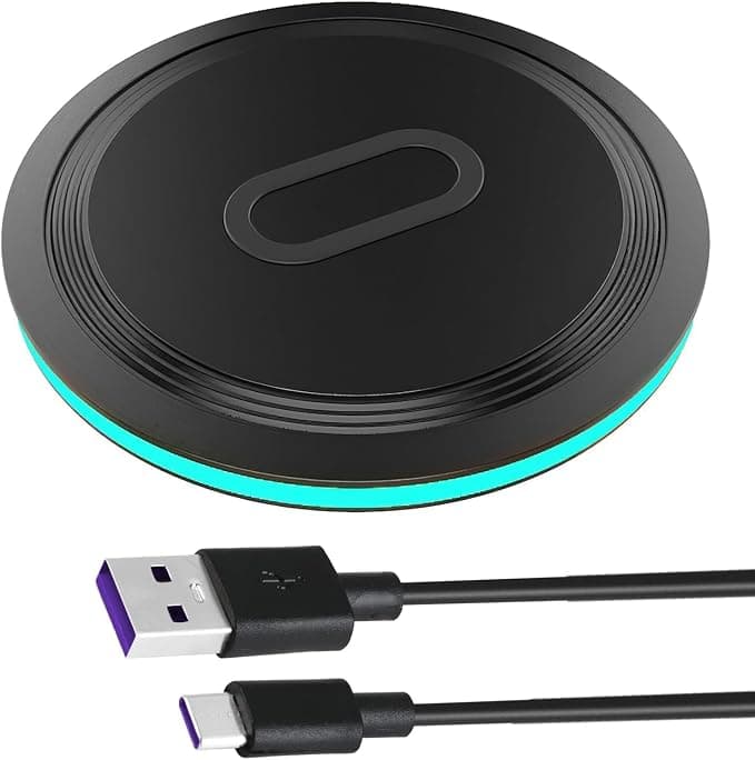 15W Circular Wireless Charger for Desktop with Passive Cooling System Compatible with Google Pixel Series 7 6 5 4 3 2 XL LG Moto and Other Smartphones, Christmas Gifts - Image 1