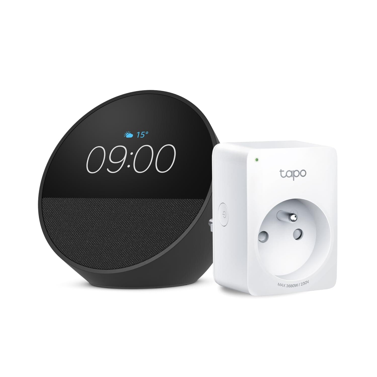 Echo Spot | Noir + Tapo Matter Prise Connectée, Fonctionne avec Alexa - Kit de démarrage Maison connectée - Image 8