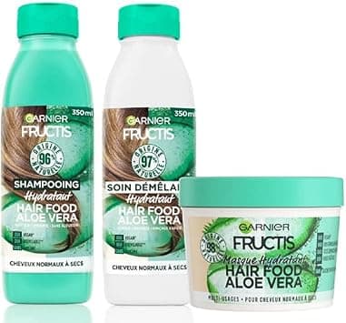 GARNIER - Fructis Hair Food - Aloe Vera Routine Hair Care Gift Set for Normal to Dry Hair - 98 Percent Natural Ingredients