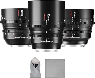 Cine 35mm/50mm/85mm Wide Aperture T2.0 Lens Pack Compatible with Sony E Mount