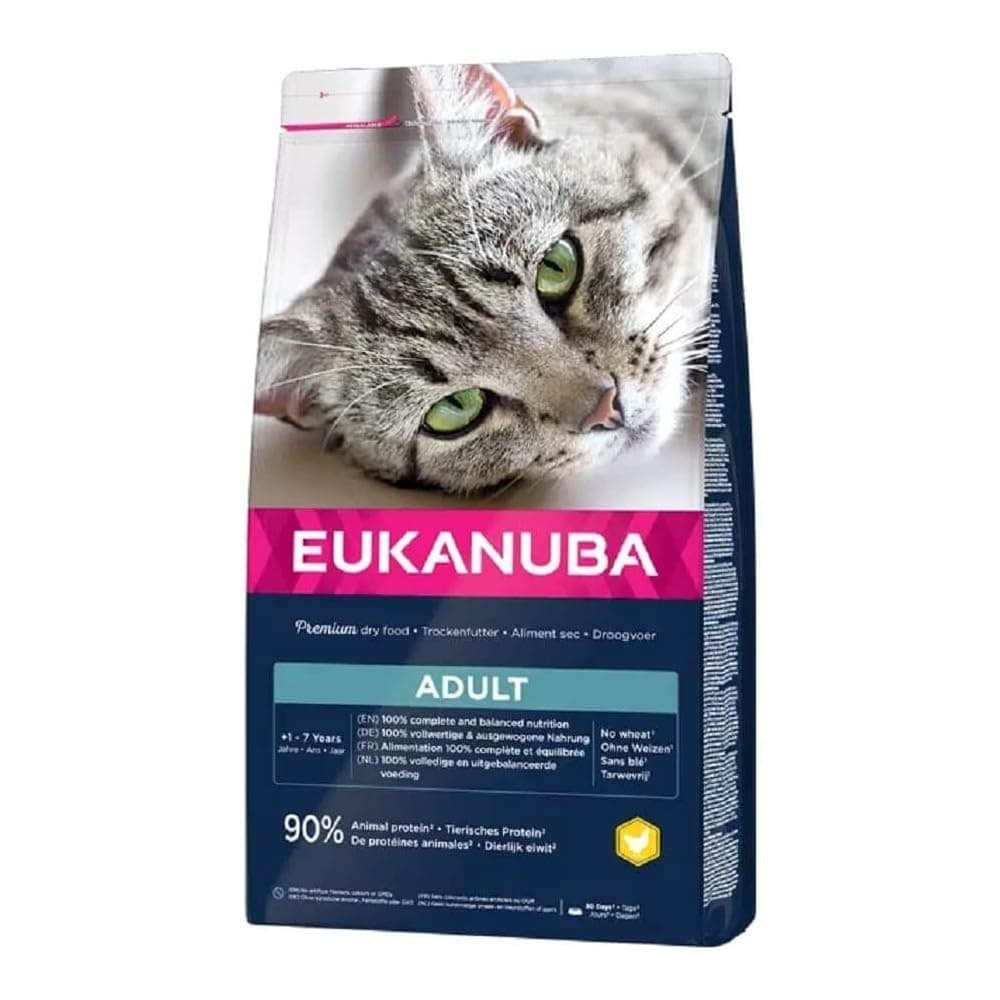 EUKANUBA - Croquettes Premium pour Chat Adulte - Alimentation 100% Complète et Equilibrée - Riche en Riz – Au Poulet Frais – Sans OGM, Sans Blé - Sac refermable – 10kg - Image 2