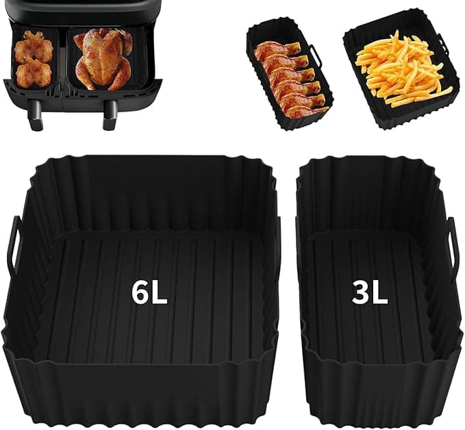 Philips Air Fryer Mould for Philips 3000 Dual Basket, Silicone Air Fryer Dish for Philips Airfryer Series 3000 und 5000, Reusable Air Frye Accessories for Philips Air Fryer NA350 NA550 6/3L
