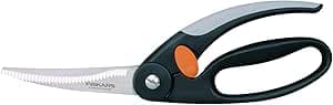 Fiskars Poultry shears, Overall length: 25 cm, Steel/Plastic, Functional Form, 1003033, Black/Grey/Orange
