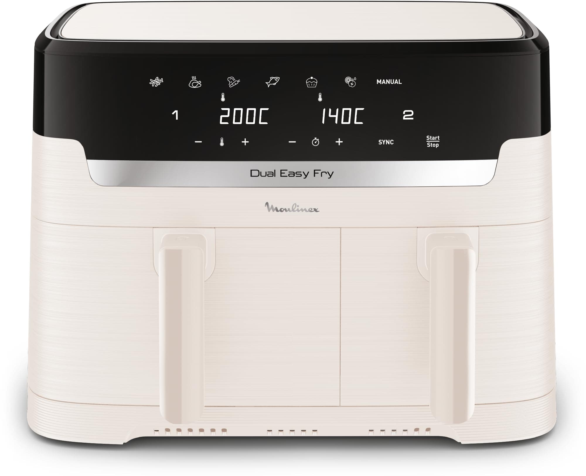 Moulinex Easy fry Collection Ivory, 8L, Up to 8 people, 6 Intuitive Programs, Air Fryer, Full Meal, Sync, Energy Saving, Dedicated App, EZ901AF0