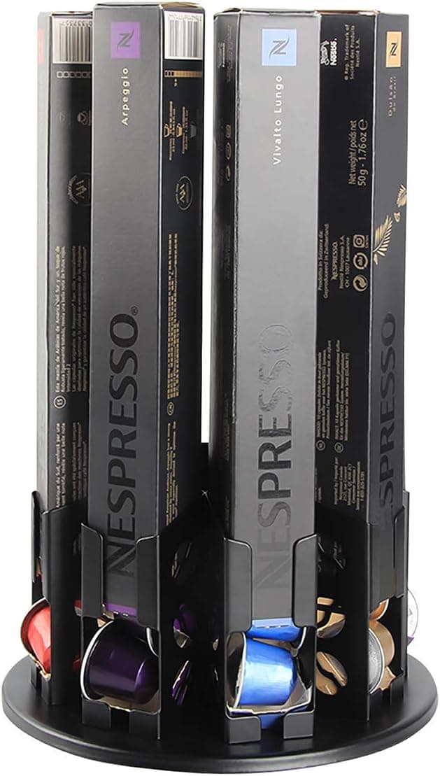 FlagShip Nespresso Capsule Holder - Nespresso Coffee Capsule Storage Carousel - Small Holder for 80 Original Pods - Image 1