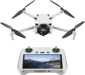 DJI Mini 3 (DJI RC) - Lightweight Mini Camera Drone with 3 Axis Mechanical Lift, 4K HDR Video, 38 Minute Flight Time, Video Transmission up to 10km, Vertical Shooting, Built-in Return, C0